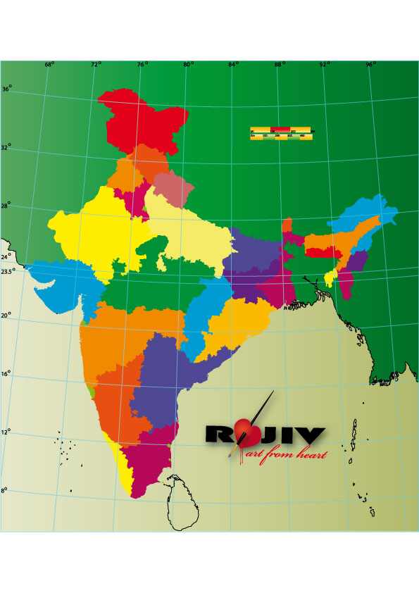 free vector India state map